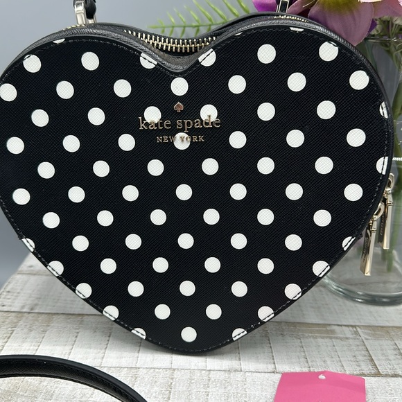 Nwt Kate spade love shack polka dot heart crossbody bag - Picture 2 of 10
